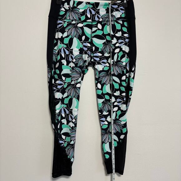 Zelos Black and Floral Exercise Leggings Size Large - Picture 3 of 8